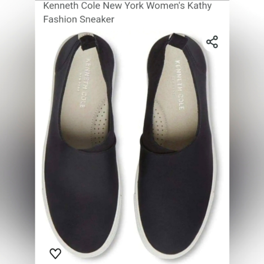 Kenneth Cole Kathy Black Slip Ons Shoes For Woman Size 6 New In Box!!